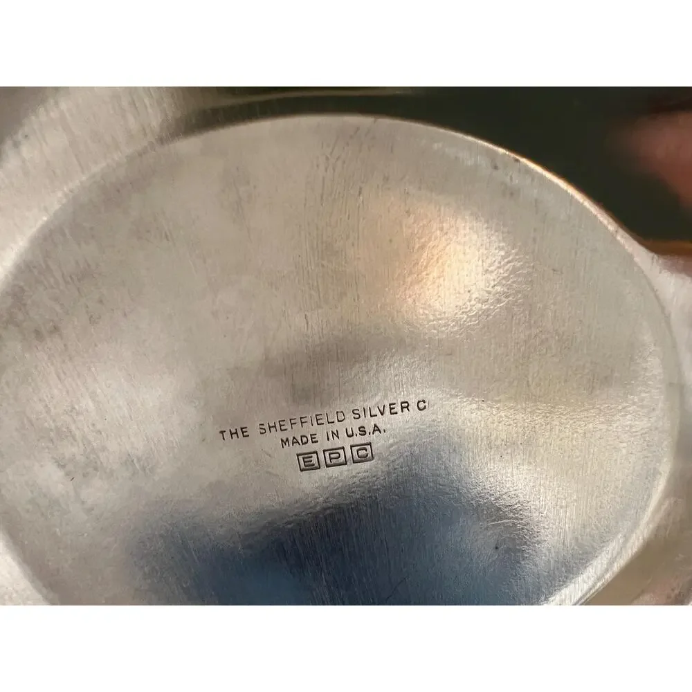Vintage Silver MCM Ice Bucket Sheffield Silver Company Pyrex Insert, Made in USA